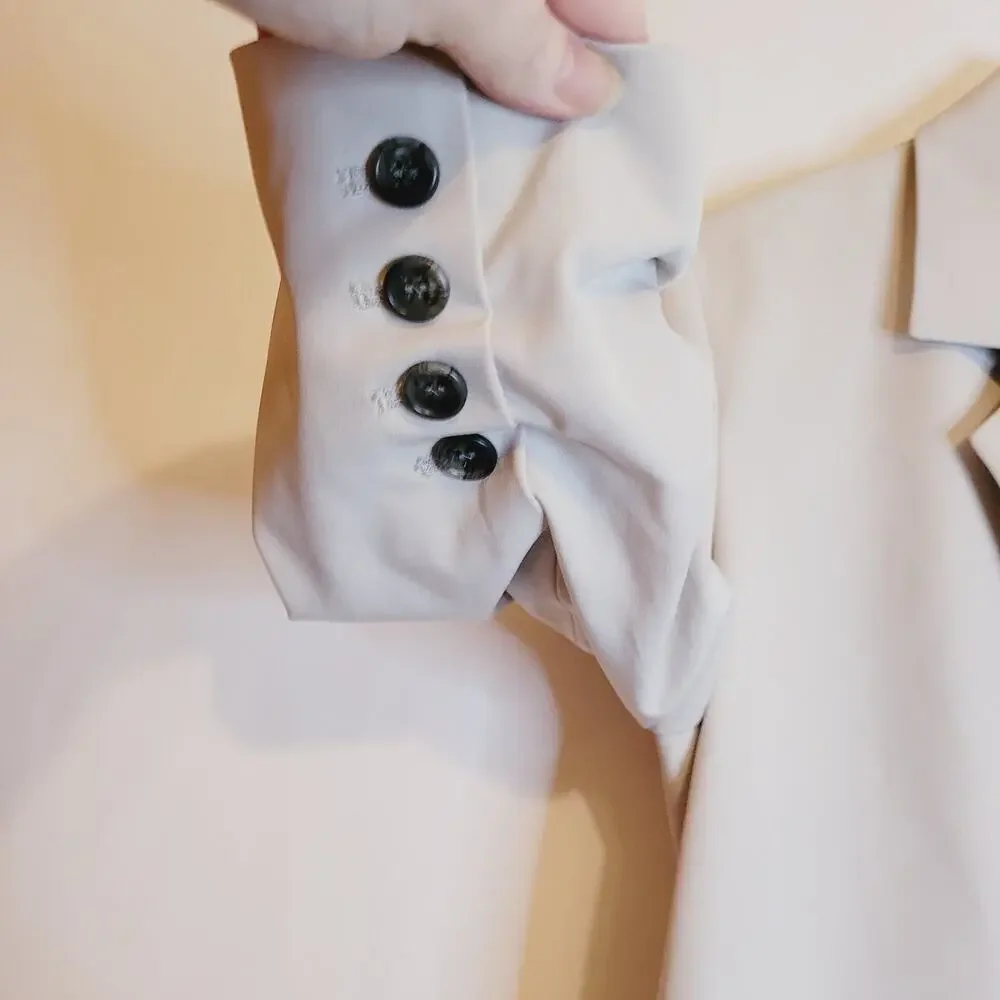 Elizabeth and James womens grey ruched sleeve one button modern oversized blazer